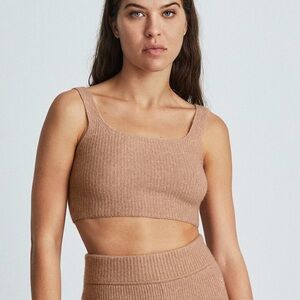 NWT Everlane Cozy Stretch Camel Crop Tank Top